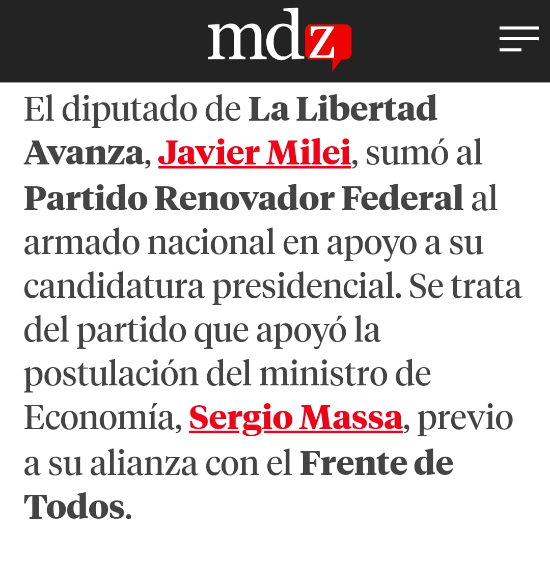 EL DIPUTADO DE LA LIBERTAD AVANZA, JAVIER MILEI, SUMO AL PARTIDO RENOVADOR