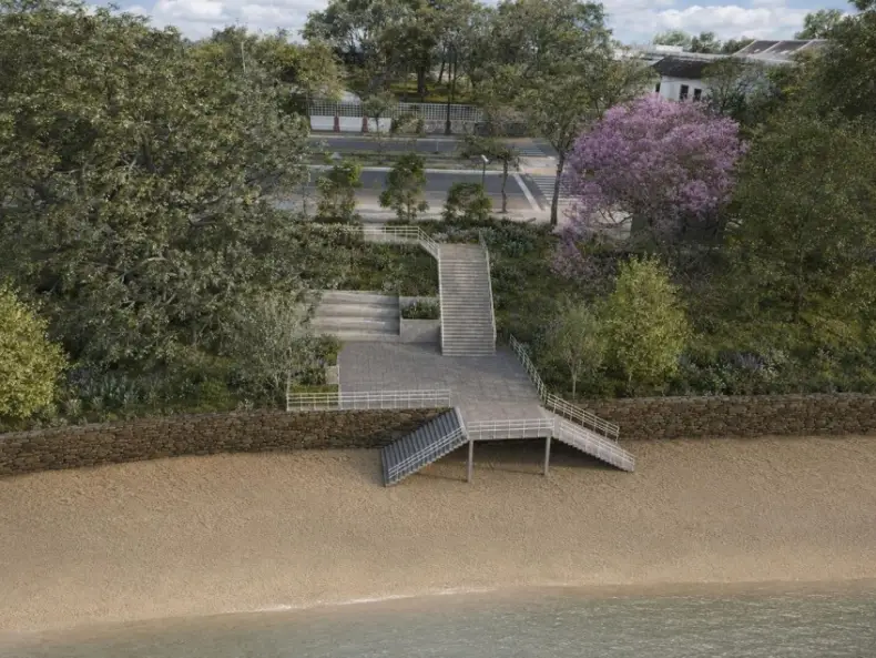 TRAS LA RECONSTRUCCIÓN DE LA DEFENSA COSTERA, AVANZAN LAS OBRAS EN LA PLAYA MALVINAS II